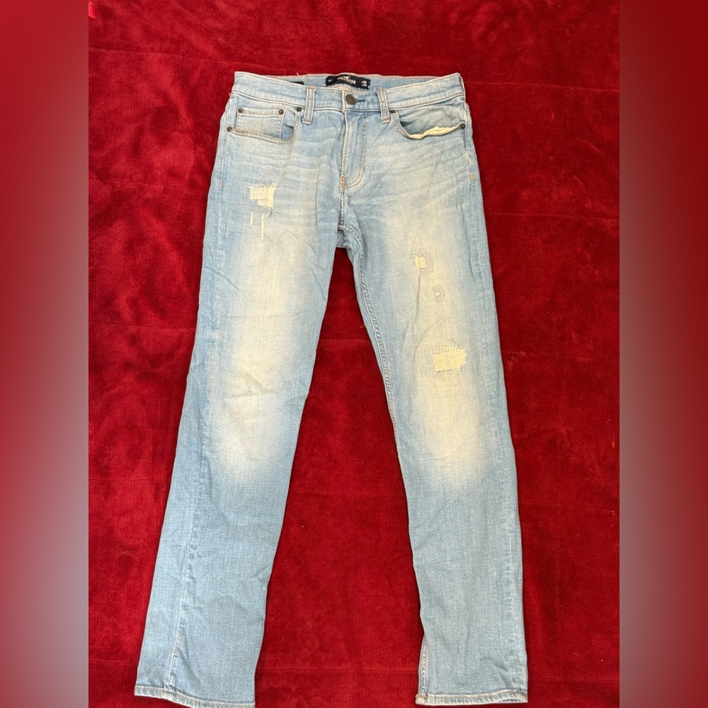 Hollister Men's Slim Jeans in Light Blue